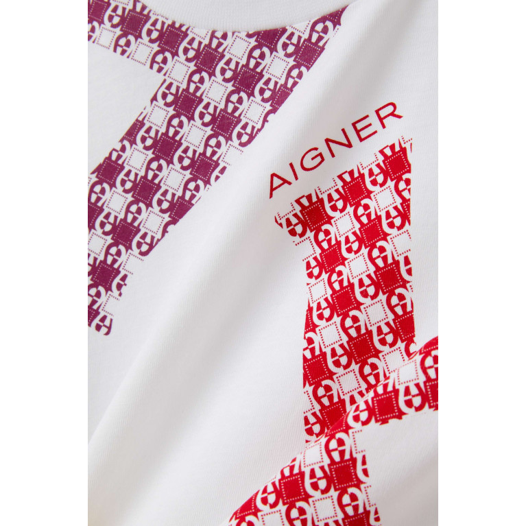 AIGNER - Graphic Logo Print T-shirt in Cotton Orange