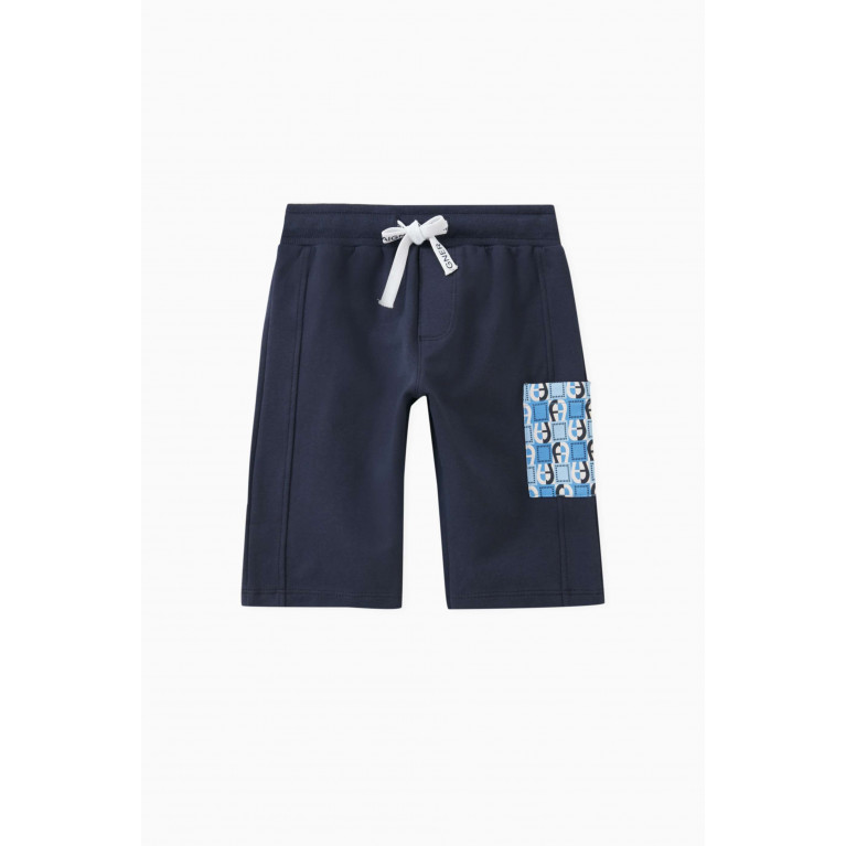 AIGNER - Logo Bermuda Shorts in Cotton Blue
