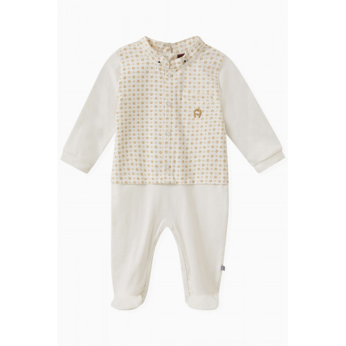 AIGNER - Logo Overall in Stretch Cotton Neutral