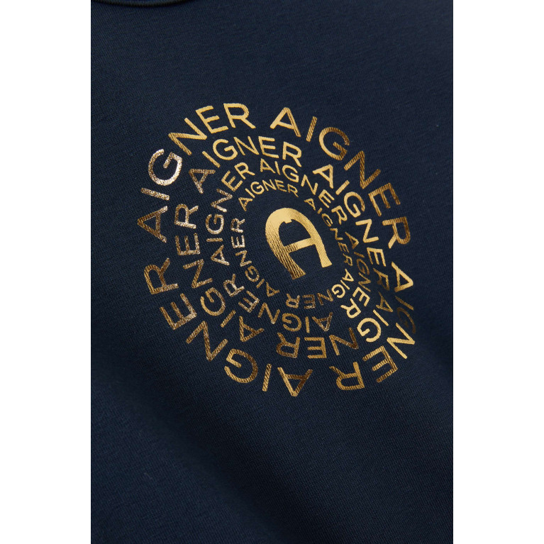AIGNER - Logo Overall in Stretch Cotton Blue