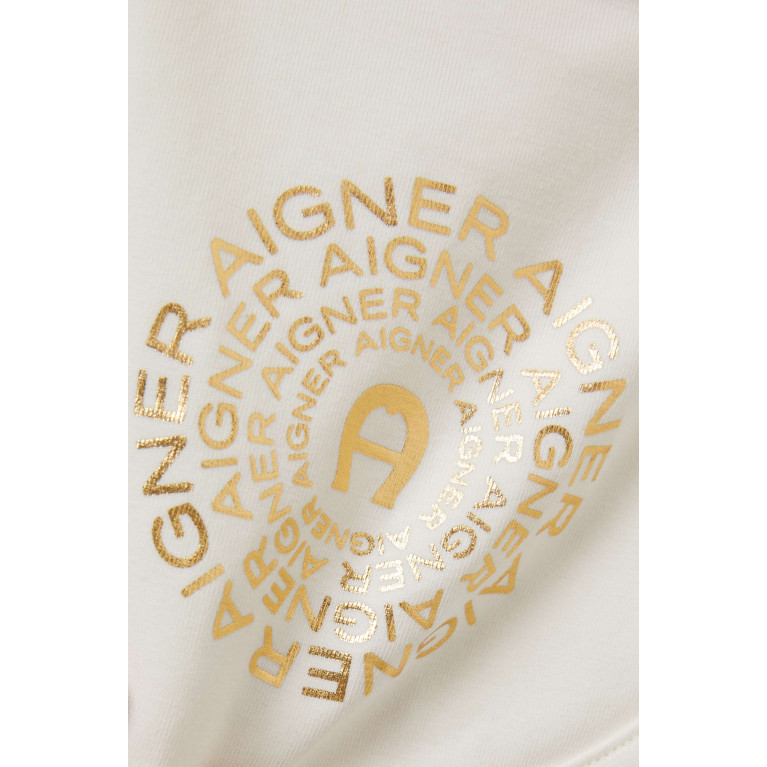 AIGNER - Logo Print Bib in Pima Cotton Neutral
