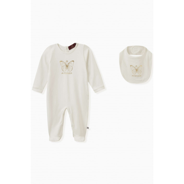 AIGNER - Butterfly Logo Sleepsuit Set in Cotton