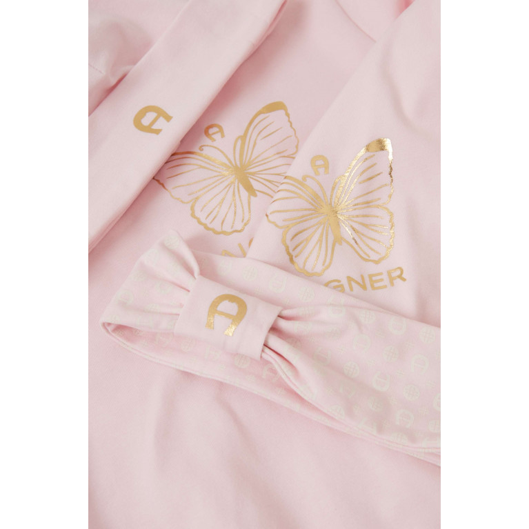 AIGNER - Logo Butterfly Sleepsuit Set in Cotton