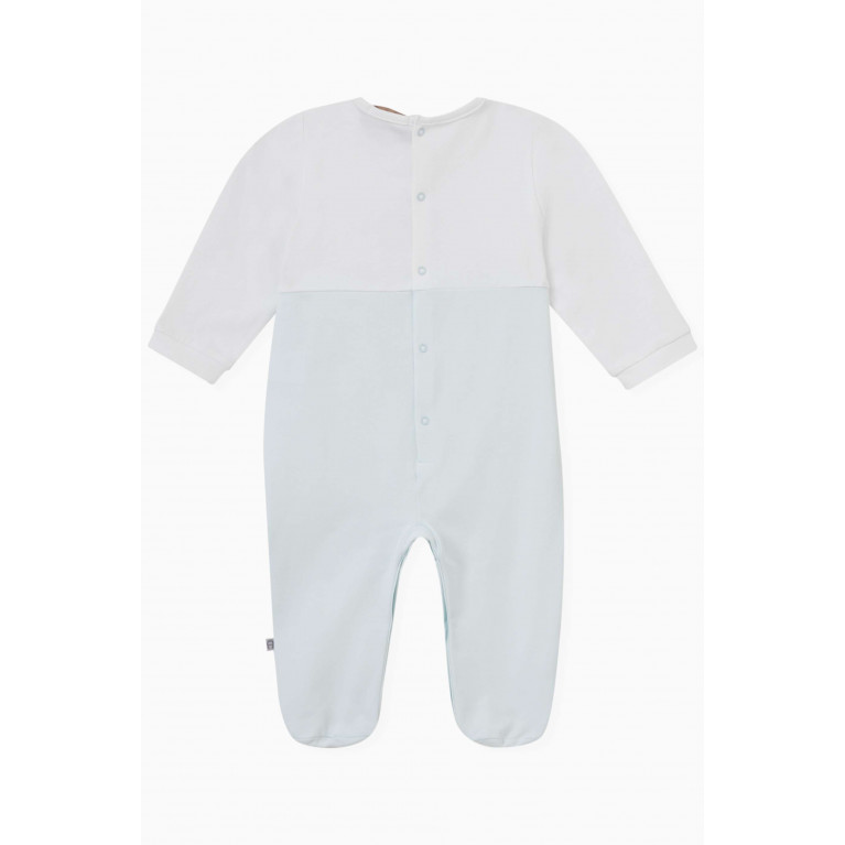 AIGNER - Bear Logo Overall in Stretch Cotton Blue