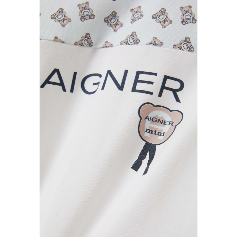 AIGNER - Logo Teddy Overall in Stretch Cotton Blue