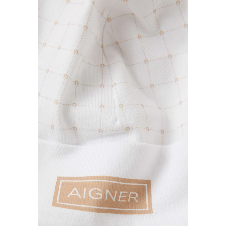 AIGNER - Logo Print Baby Cap in Cotton Neutral