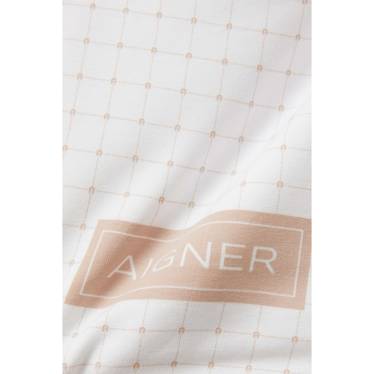 AIGNER - Logo Print Bib in Cotton Neutral