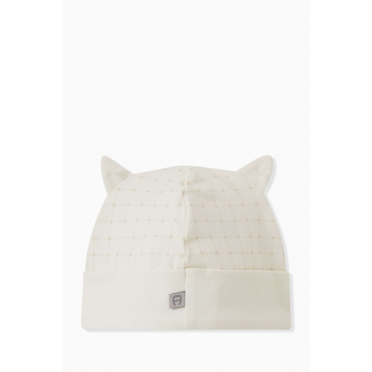 AIGNER - Logo Ear Baby Hat in Cotton Neutral