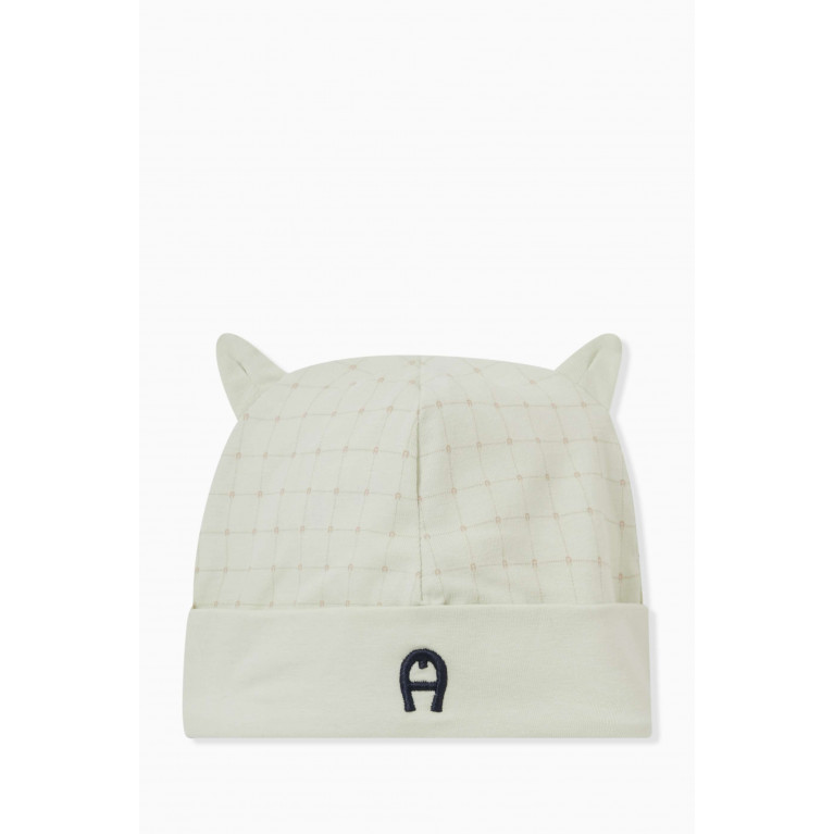 AIGNER - Logo Ear Baby Hat in Cotton Blue