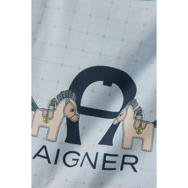AIGNER - Horse Print Bib in Cotton Blue