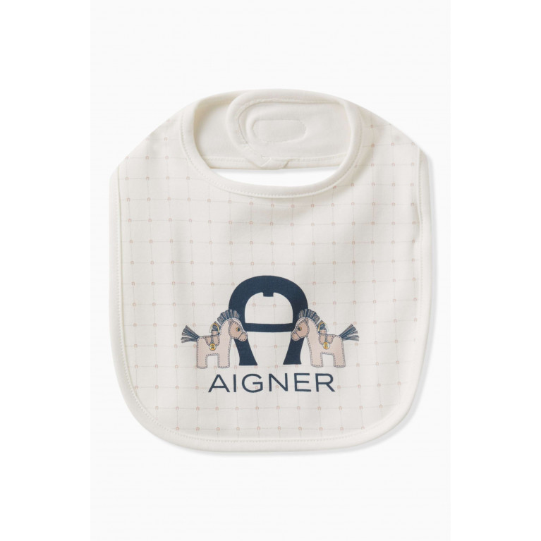 AIGNER - Horse Print Bib in Cotton Neutral