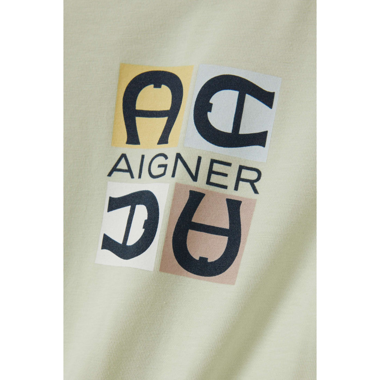 AIGNER - Graphic Logo Overall in Stretch Cotton Blue