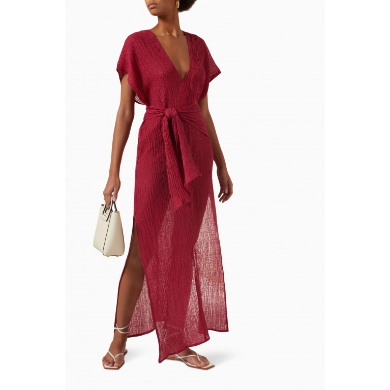 Savannah Morrow - Plumeria Belted Dress in Linen-blend