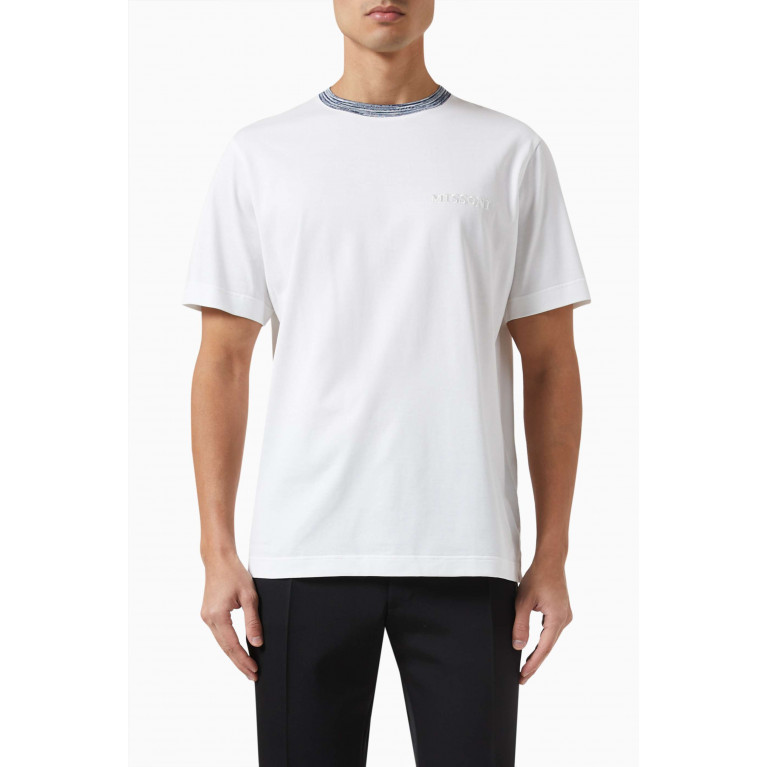 Missoni - Logo-embroidered T-shirt in Cotton White