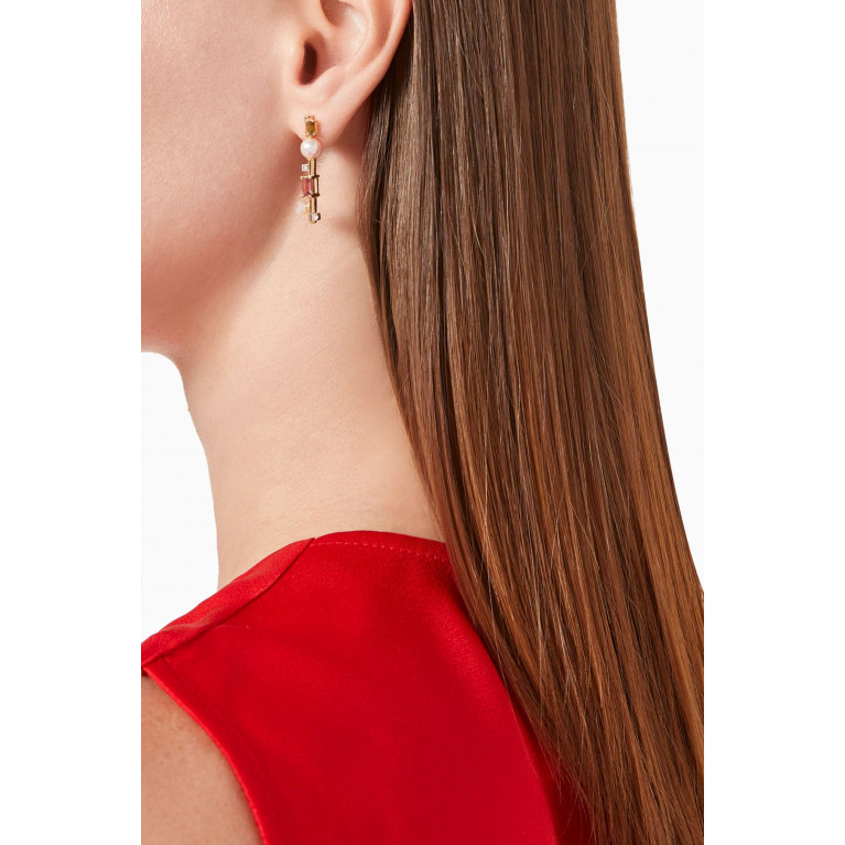 Damas - Symphony Pearl, Diamond & Tourmaline Earrings in 18kt Gold