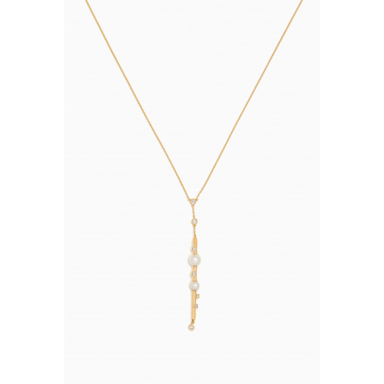 Damas - Symphony Pearl & Diamond Necklace in 18kt Gold