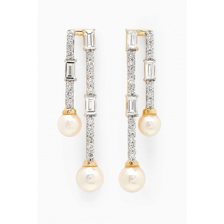 Damas - Symphony Akoya Pearl & Diamond Earrings in 18kt Gold