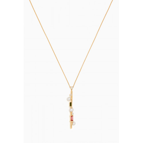Damas - Symphony Pearl, Diamond & Tourmaline Necklace in 18kt Gold