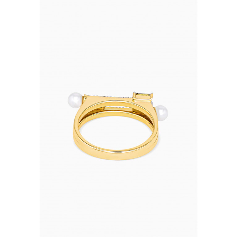 Damas - Symphony Pearl & Diamond Ring in 18kt Gold