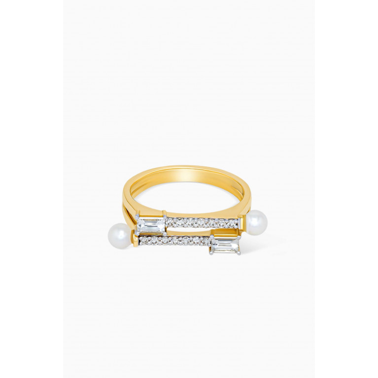 Damas - Symphony Pearl & Diamond Ring in 18kt Gold