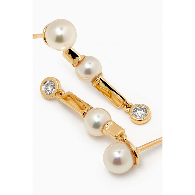 Damas - Symphony Pearl & Diamond Earrings in 18kt Gold