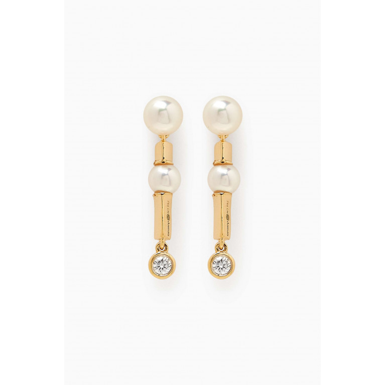 Damas - Symphony Pearl & Diamond Earrings in 18kt Gold