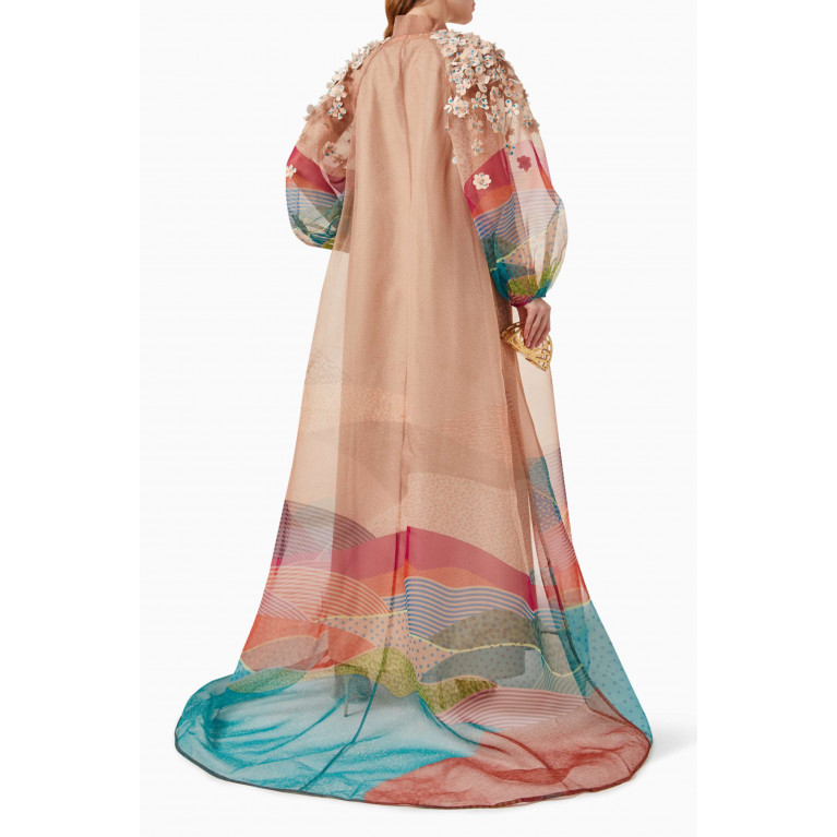 Kalico - Dune Embellished Cape & Dress Set in Organza