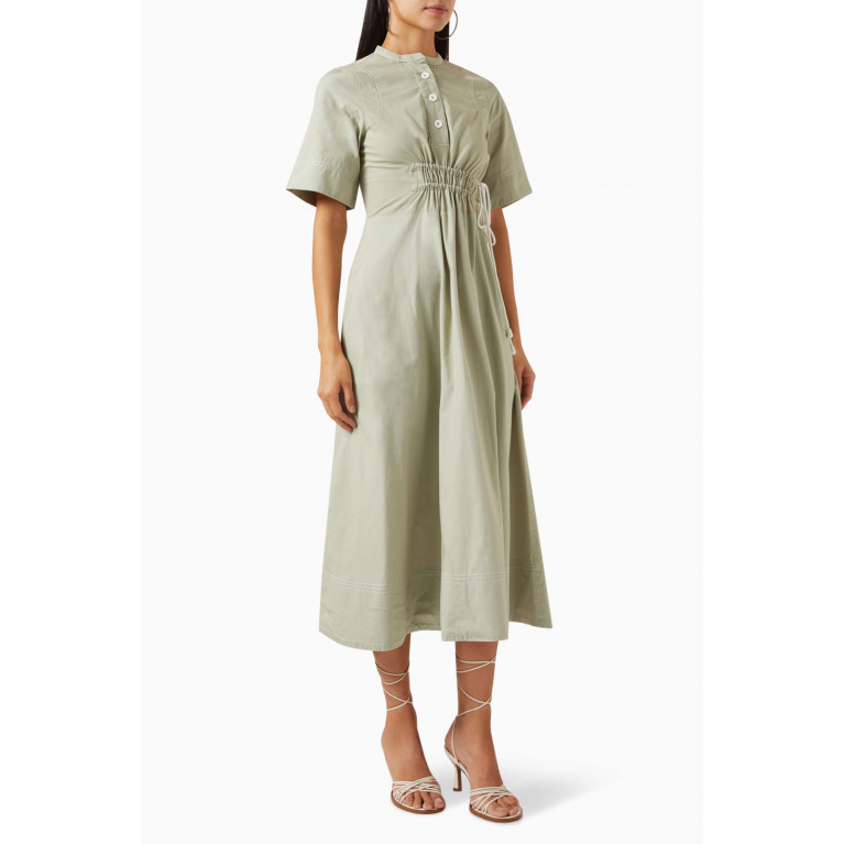 Notebook - Greta Shirt Dress in Cotton-poplin Green