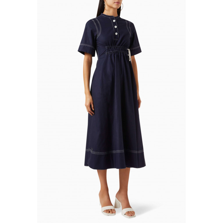 Notebook - Greta Shirt Dress in Cotton-poplin Blue