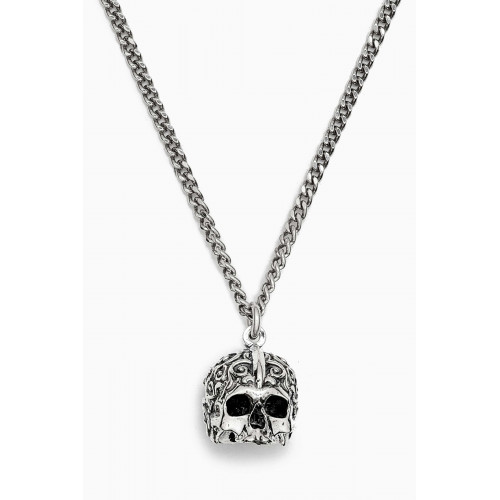 Emanuele Bicocchi - Medium Arabesque Skull Pendant Necklace in Sterling Silver