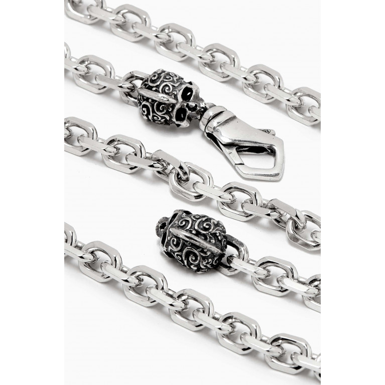 Emanuele Bicocchi - Skull Link-chain Necklace in Sterling Silver
