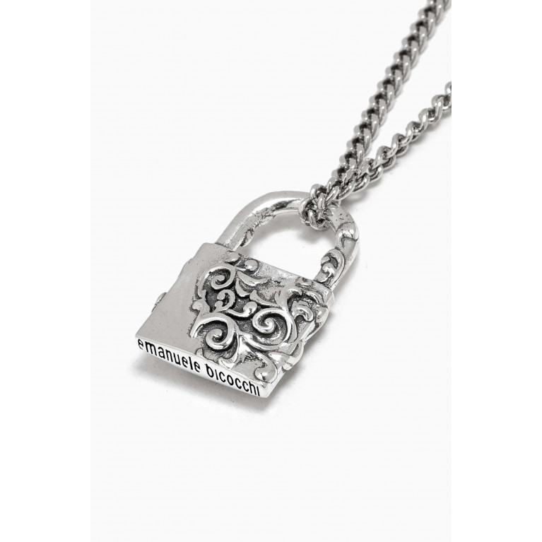 Emanuele Bicocchi - Small Arabesque Padlock Necklace in Sterling Silver