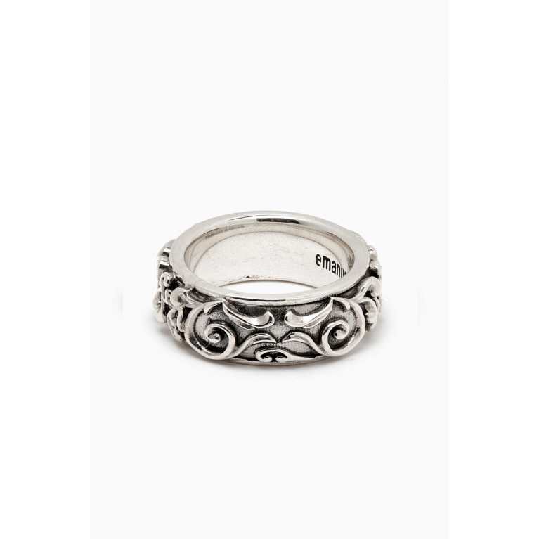 Emanuele Bicocchi - Large Arabesque Band Ring in Sterling Silver