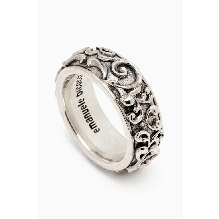 Emanuele Bicocchi - Large Arabesque Band Ring in Sterling Silver