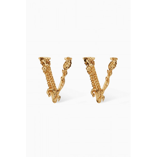 Versace - Virtus Stud Earrings in Gold-plated Brass