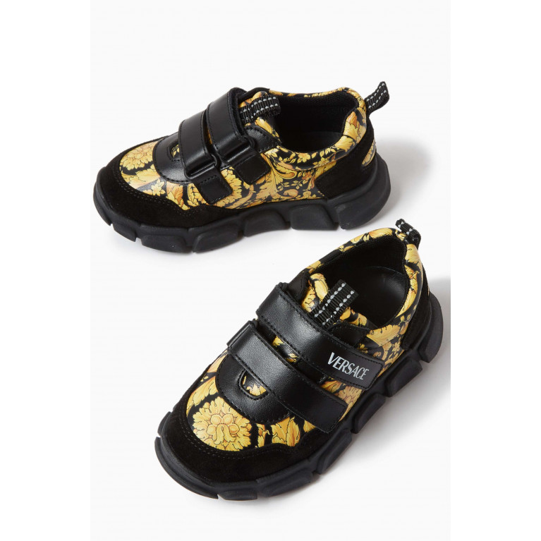 Versace - Barocco Print Low-top Sneakers in Leather