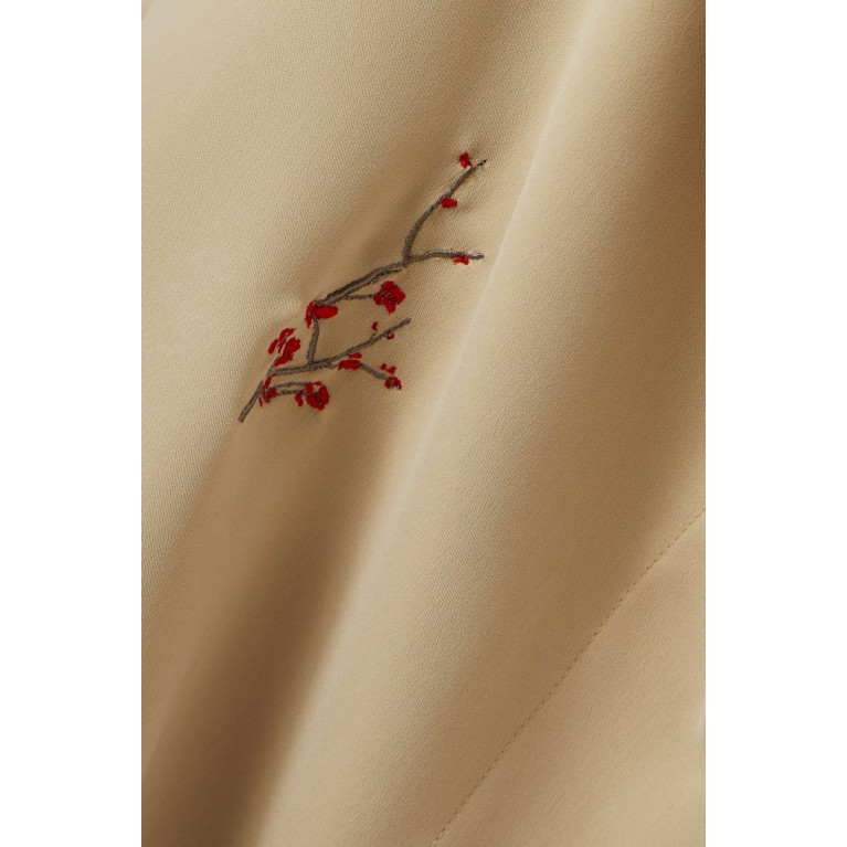 ZAH Design - Textured Panel Abaya in Linen