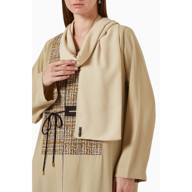 ZAH Design - Textured Panel Abaya in Linen