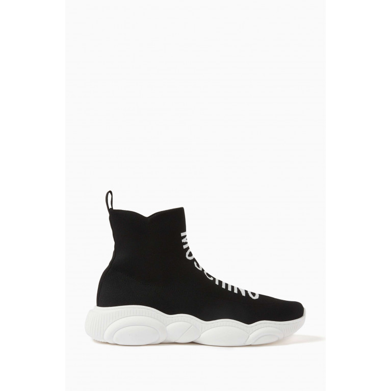 Moschino - Logo High-top Sneakers in Technical Knit