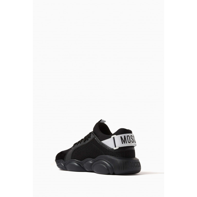 Moschino - Strap Teddy Bear Sneakers in Mesh & Suede