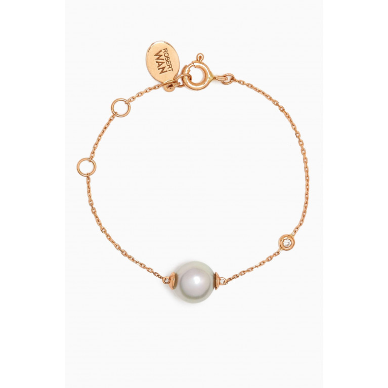 Robert Wan - My First Pearl & Diamond Bracelet in 18kt Rose Gold