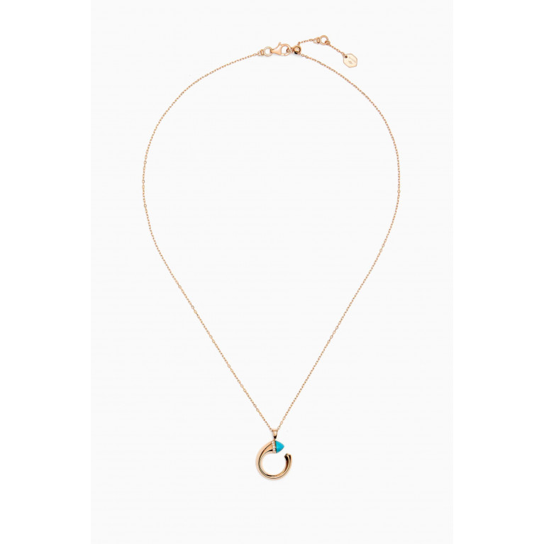 Marli - Cleo Venus Diamond & Turquoise Pendant Necklace in 18kt Rose Gold