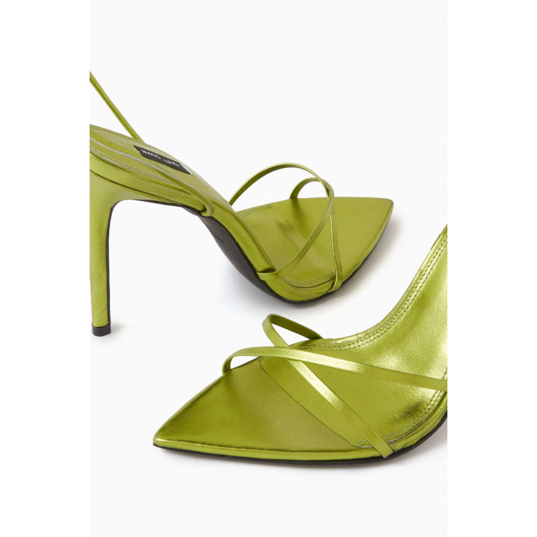 NASS - Tila 100 Strappy Sandals in Metallic Leather Green