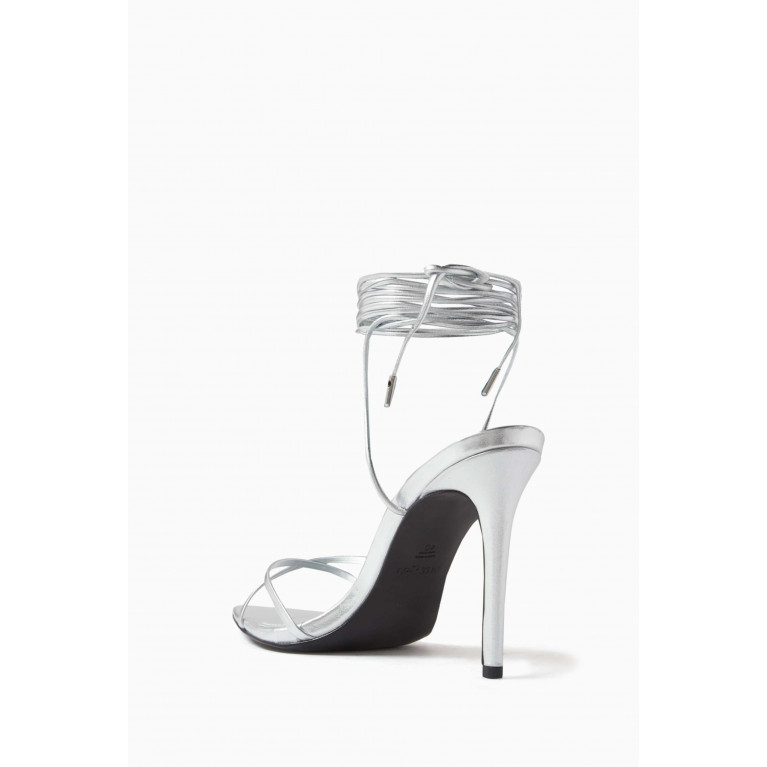 NASS - Tila 100 Strappy Sandals in Metallic Leather Silver