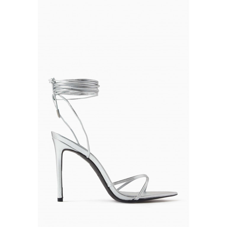NASS - Tila 100 Strappy Sandals in Metallic Leather Silver