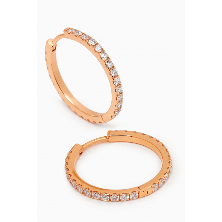 Fergus James - Medium Diamond Hoop Earrings in 18kt Rose Gold