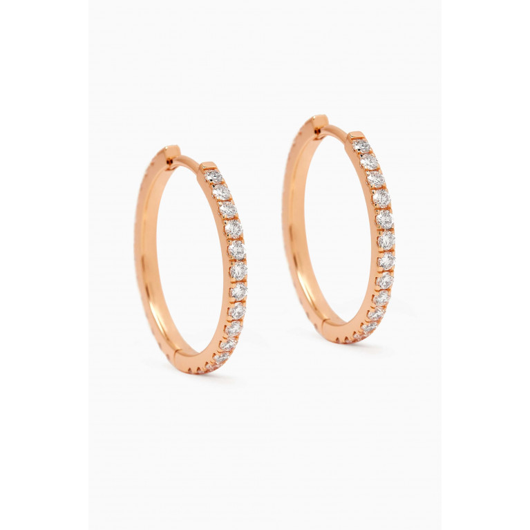 Fergus James - Medium Diamond Hoop Earrings in 18kt Rose Gold