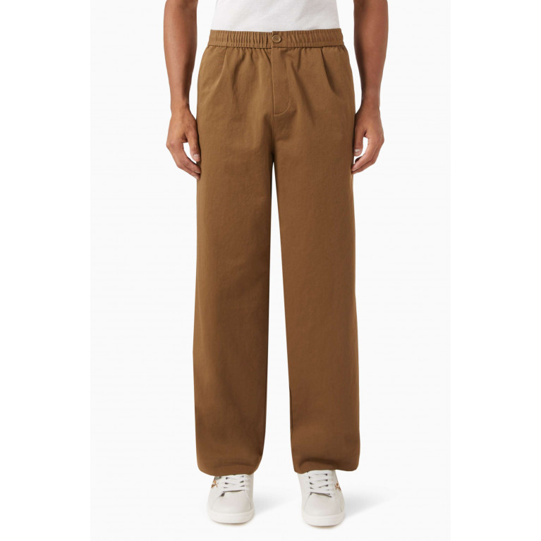 Fred Perry - Wide-leg Drawstring Trousers in Poly-cotton Blend Twill