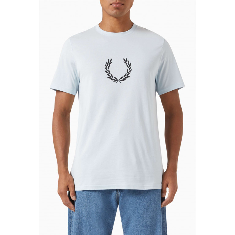Fred Perry - Laurel Wreath Logo Print T-shirt in Cotton Jersey