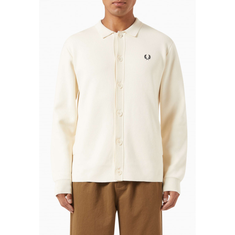 Fred Perry - Button Through Shirt in Interlock Cotton Knit